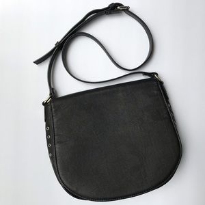 SOLD!  Johanna Grommet, Faux Leather Saddle Bag